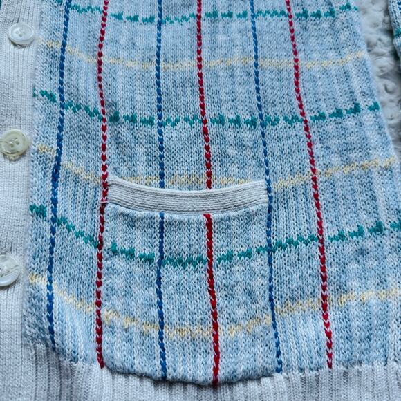 Deans of Scotland Womens Pastel Blue Cotton Button Down Cardigan Sweater VTG 34 - Picture 4 of 5